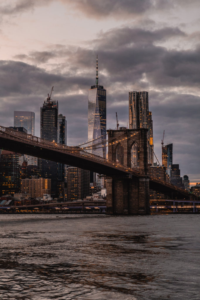Sunset at Brooklyn Bridge in New York City is a thing you must do. 