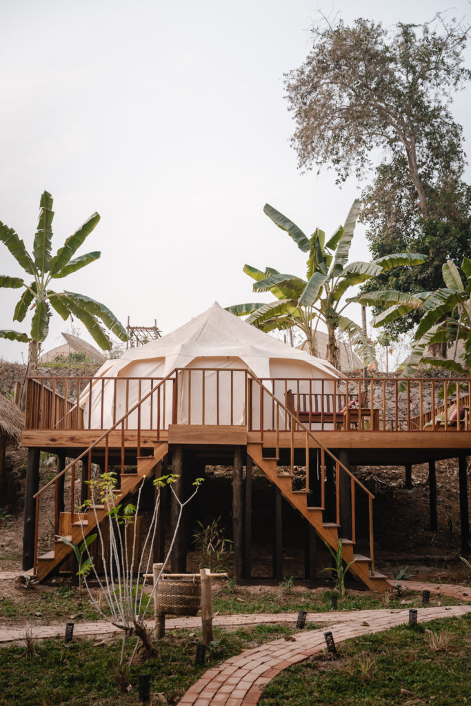 Namkhan Ecolodge in Luang Prabang is a ecofriendly upscale accommodation that has unique glamping experience. It's the best place to stay in Luang Prabang.